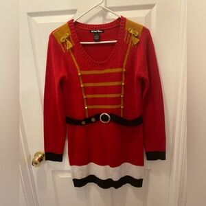 PLANET GOLD Juniors Nutcracker Christmas Sweater Dress